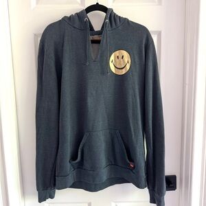 Aviator Nation Navy Hoodie with Gold Smiley - Vintage - Unisex - XL